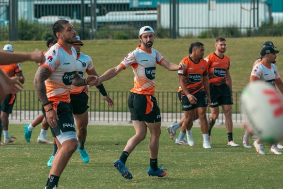 Aussie tennis player Jordan Thompson trained with the Tigers over the weekend.