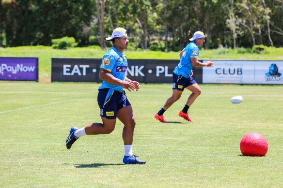 Josiah Pahulu has caught the eye of the Titans’ senior players at training.