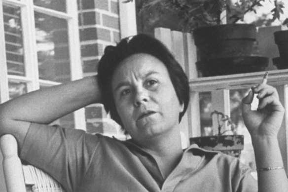 Harper Lee, visitando sua cidade natal. no Alabama.