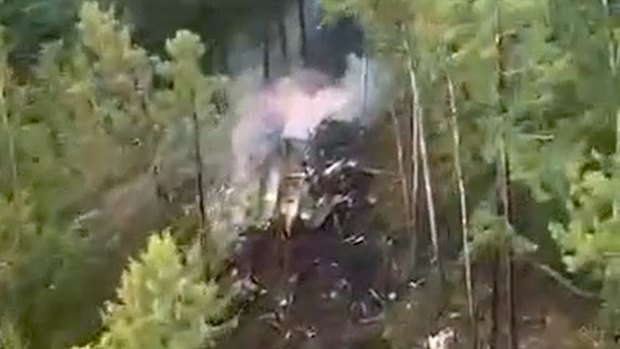 Unverified video shared on Telegram showed what appeared to be the crash site.