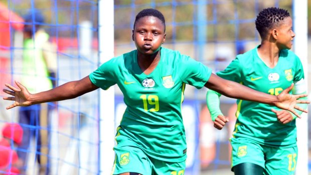 South African duo Rhoda Mulaudzi (front) and Refiloe Jane (back) will join Canberra United this season.