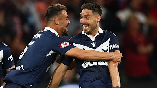 Victory’s Bruno Fornaroli (right) has had a hot start to the A-League Men season.