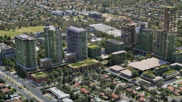 An impression of a possible development proposal for the Mount Scopus site at Burwood released in a Whitehorse Council meeting agenda. A Department of Transport and Planning spokesperson said the council made an “error” and tabled a previous iteration of the plan. The school insists the highest building would be no taller than 20 storeys.