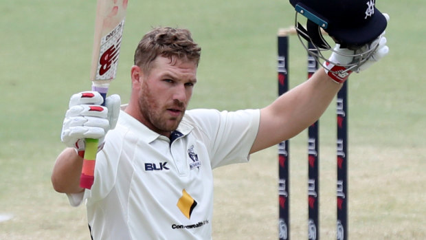 Aaron Finch representing Victoria in the Sheffield Shield.