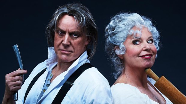 Anthony Warlow and Gina Riley in Sweeney Todd: A Musical Thriller. 