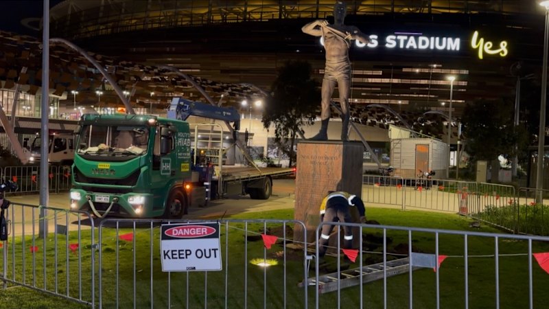 Nicky Winmar’s statue removed from Optus Stadium after assault conviction