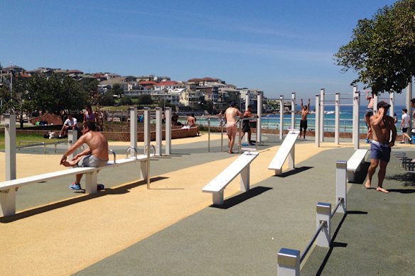 The Bondi Park fitness station.