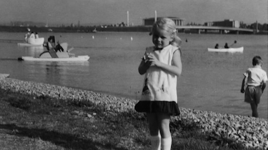 Jacqui Lucas enjoying a trip to Lake Burley Griffin in the hot summer of 1968.