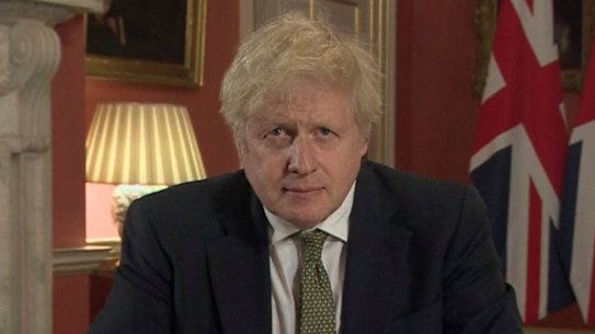 Prime Minister Boris Johnson during Monday night's national address.