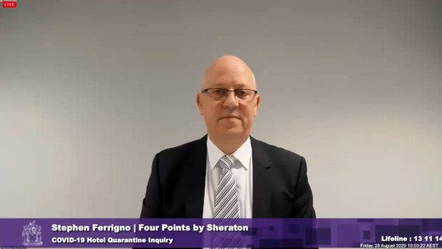 Four Points by Sheraton general manager Stephen Ferrigno before the inquiry on Friday.