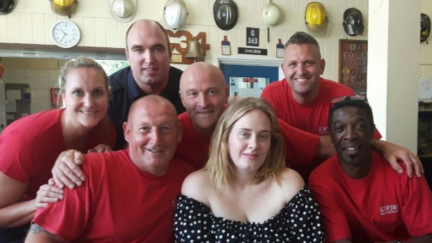 Adele met firefighters at Chelsea Fire Station following the Grenfell Tower blaze in 2017.
