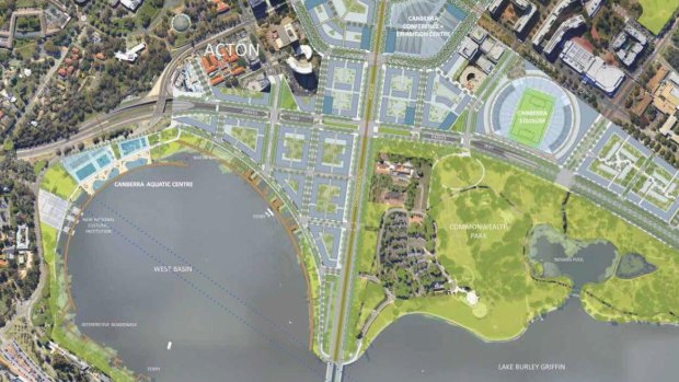The waterfront development of West Basin envisaged under the National Capital Plan, will reclaim approximately 2.86 hectares of lake bed to create a lake edge.