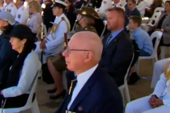The ABC’s edited version of the event incorrectly suggested that Governor-General David Hurley was one of the dignatories watching the routine.