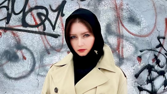 Anna Delvey on the rooftop of her East Village apartment. She is unable to leave the house except to attend parole appointments.