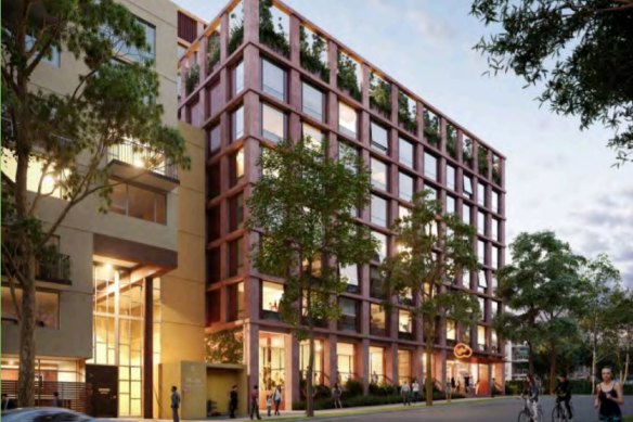 An artist's impression of the 12-storey student accommodation that will house more than 400 students.