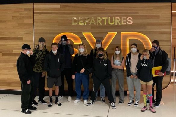 The group of 11 Australian skaters, as well as staff, flew out from Sydney on May 3 to California before travelling to the Dew Tour in Iowa in an effort to qualify for the Olympics. 