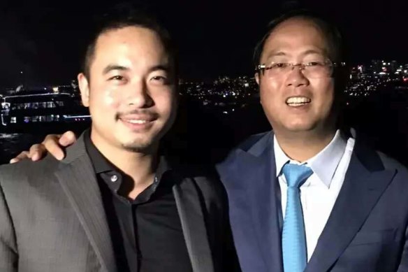 Ryde deputy mayor Simon Zhou, left, with controversial Chinese political donor Huang Xiangmo. 