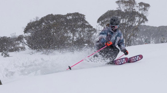 A skier at Perisher in NSW last August.