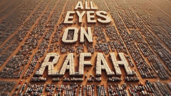 The “All Eyes on Rafah” post, believed to have been created by AI, that has been shared by millions of users on Instagram.