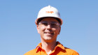 BHP CEO Mike Henry at the South Flank iron ore mine in the Pilbara.