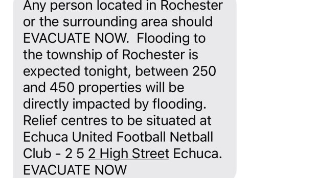 Text message sent to Rochester residents.