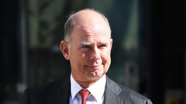 IOOF chief executive Christopher Kelaher is seen leaving the banking royal commission. 
