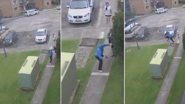 CCTV images of Jason Rees' axe attack on Michael Leiter.