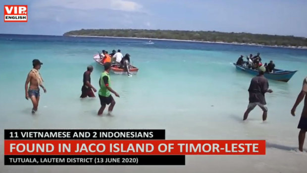 A boatload of young Vietnamese bound for Australia landed in Timor-Leste on Friday. 