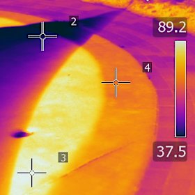 A heat map of a synthetic playing field in Sydney recorded by Dr Sebastian Pfautsch. 