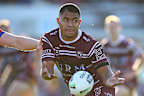 Manase Fainu in action for the Manly Sea Eagles in 2019.