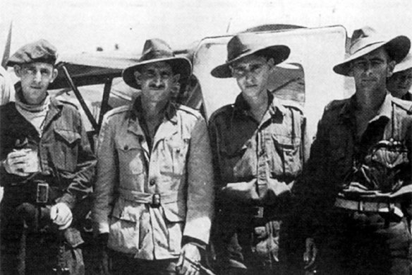 The four survivors from Japanese POW camp in Borneo: Nelson Short (left), Bill Sticpewich, Keith Botterill and Bill Moxham just before they were evacuated from Ranua.