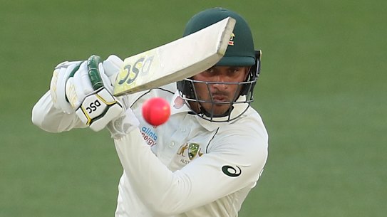 Usman Khawaja survived to be 37 not out.