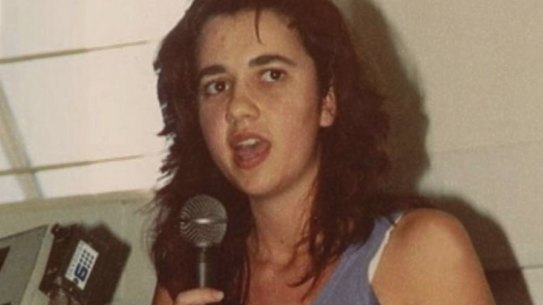 Future Queensland premier Annastacia Palaszczuk speaks as a student at the University of Queensland in Brisbane in 1989.