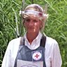 Princess Diana visits a minefield in Angola in January 1997.