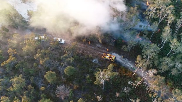 Just after midday on January 17, fire crews were alerted to a bushfire off Hornsby Road at Bellara on Bribie Island. 