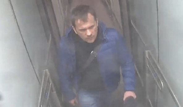 This CCTV still shows Alexander Petrov at Gatwick Airport in England on March 2, 2018.