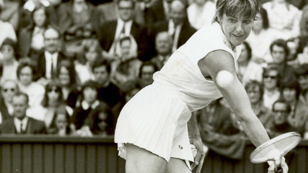 Margaret Court at Wimbledon in 1970.