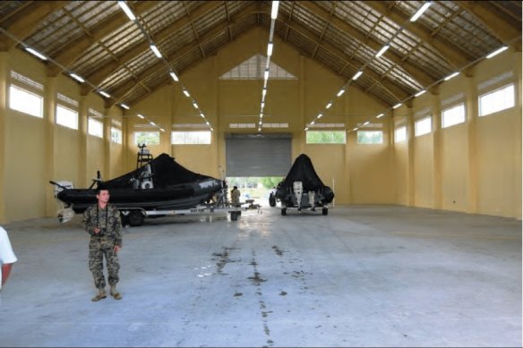 A hangar at Cambodia’s Ream Naval Base. 