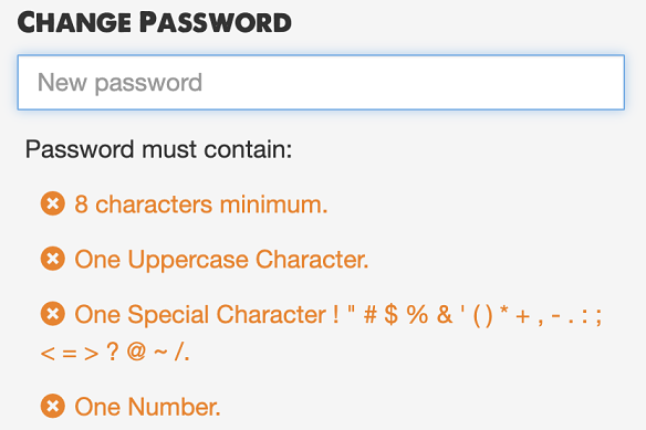 Password requirements to ... order a pizza.