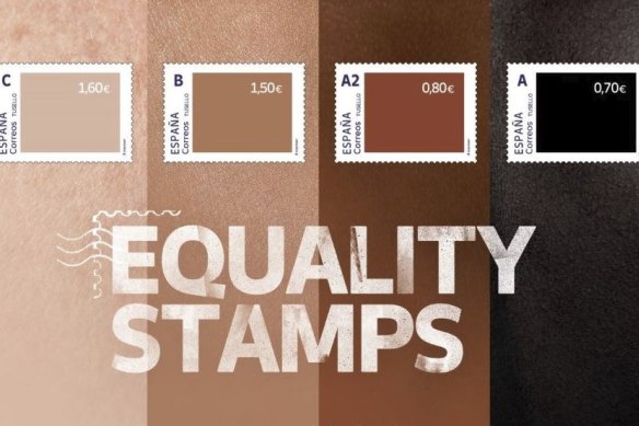 Spain’s skin-tone stamps - with the lightest ones being the most valuable.