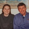 Premier Jacinta Allan, age 19, at her family home with father Peter Allan. 
