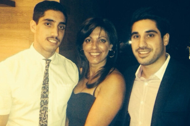 The last photo of Teresa taken with her sons Luke (left) and Daniel in early 2013.   