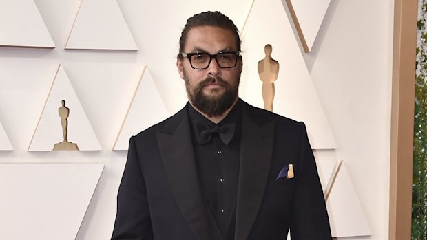 Jason Momoa arrives at the Oscars on Sunday.