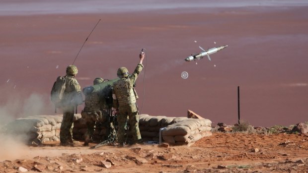 Live firing of an RBS-70 missile at the Woomera test range.  The new capability will replace the ageing system.