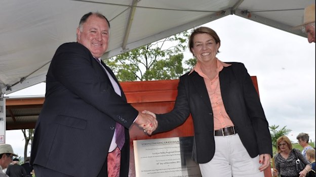 Then mayor Steve Jones opens the new Grantham with then premier Anna Bligh on December 10, 2011.