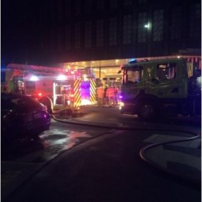 Fire crews extinguished a blaze inside the Vibe Hotel at Canberra Airport on Sunday night. 