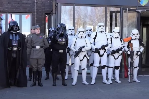 Some of these uniforms look all too familiar. German military’s choice of guests at the launch of their space command has been criticised.