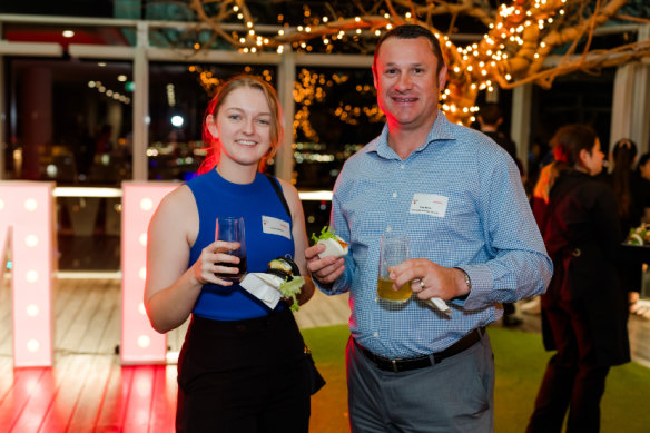 Griffith University student Trista Nelson with her mentor, detective Brett Weder.