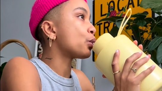 Melbourne-based comedian and model Aurelia St Clair posted about their 2 litre water bottle with the #emotionalsupportwaterbottle.