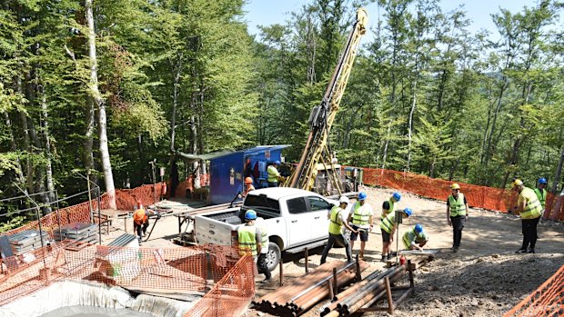 One of Strickland Metals’ eight diamond drill rigs operating at the company’s Rogozna project in Serb